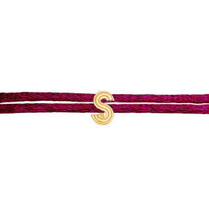 Striped Initial Cord Bracelet
