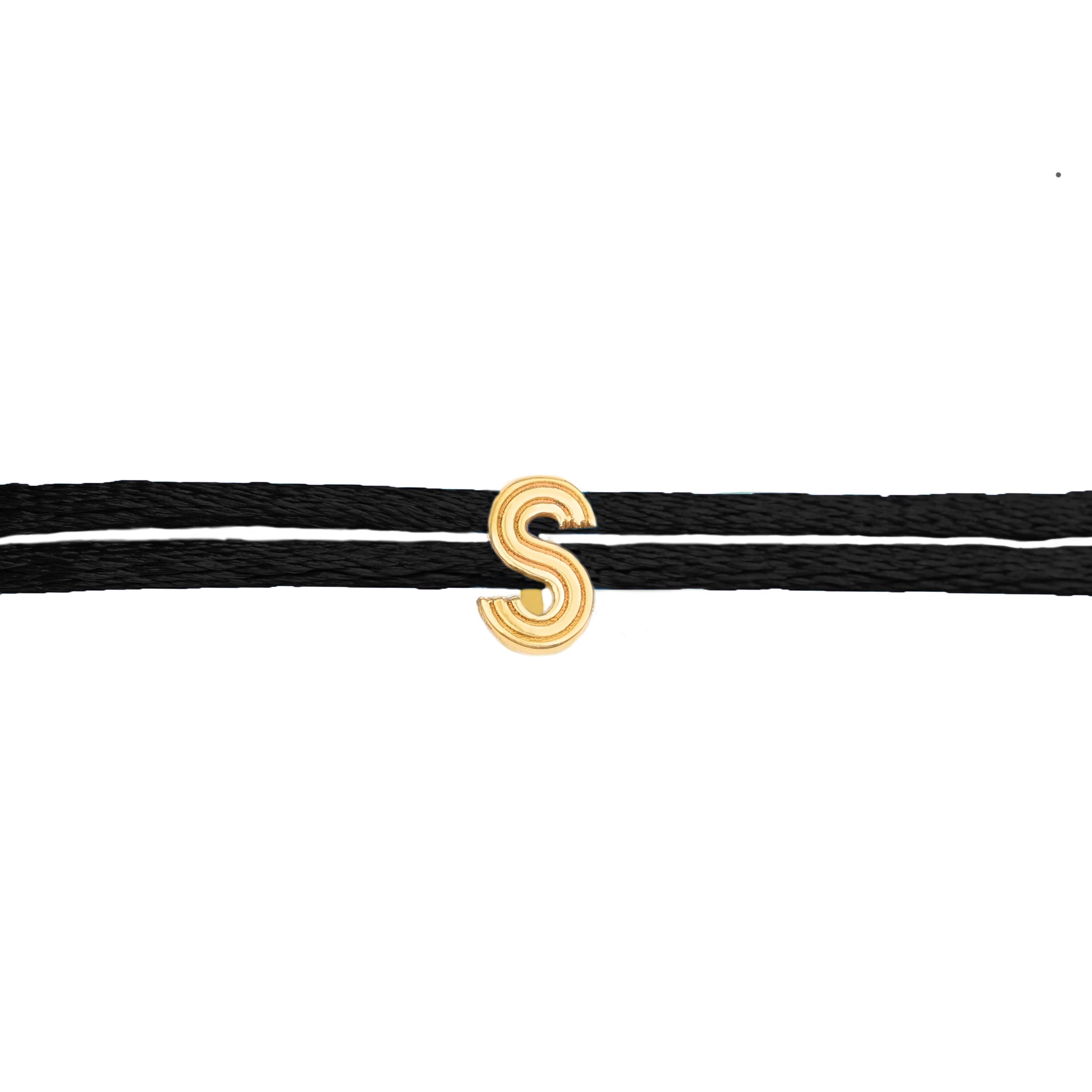 Striped Initial Cord Bracelet