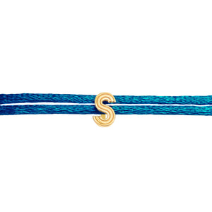 Striped Initial Cord Bracelet