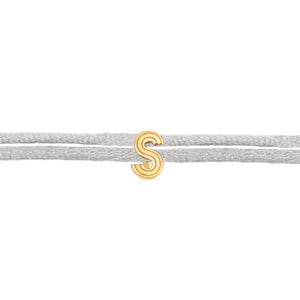 Striped Initial Cord Bracelet